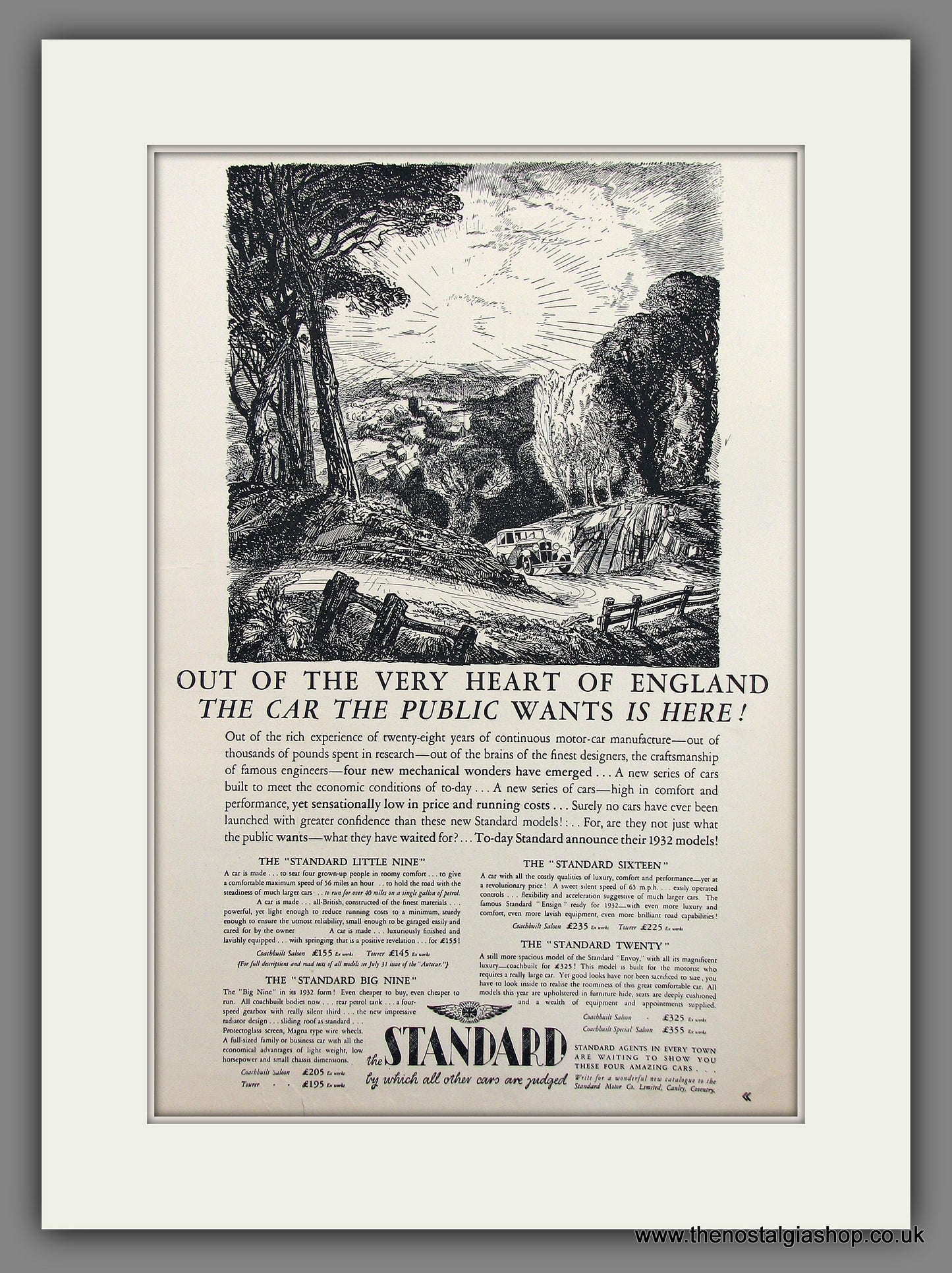 Standard Range for 1931. Original Advert 1931 (ref AD300025)