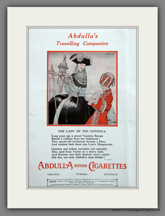 Abdulla Cigarettes Original Advert 1930 (ref AD300038)