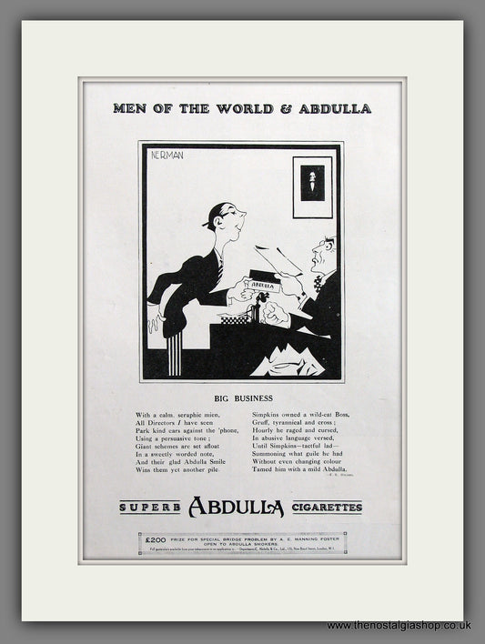 Abdulla Cigarettes Original Advert 1930 (ref AD300046)