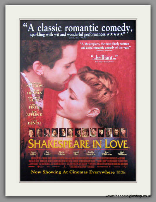 Shakespeare In Love. Original Advert 1999 (ref AD51659)
