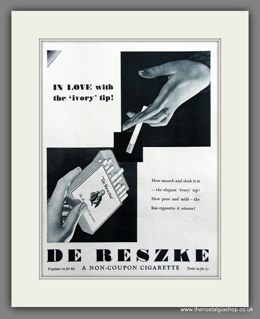 De Reszke Cigarettes Original Advert 1930 (ref AD300055)
