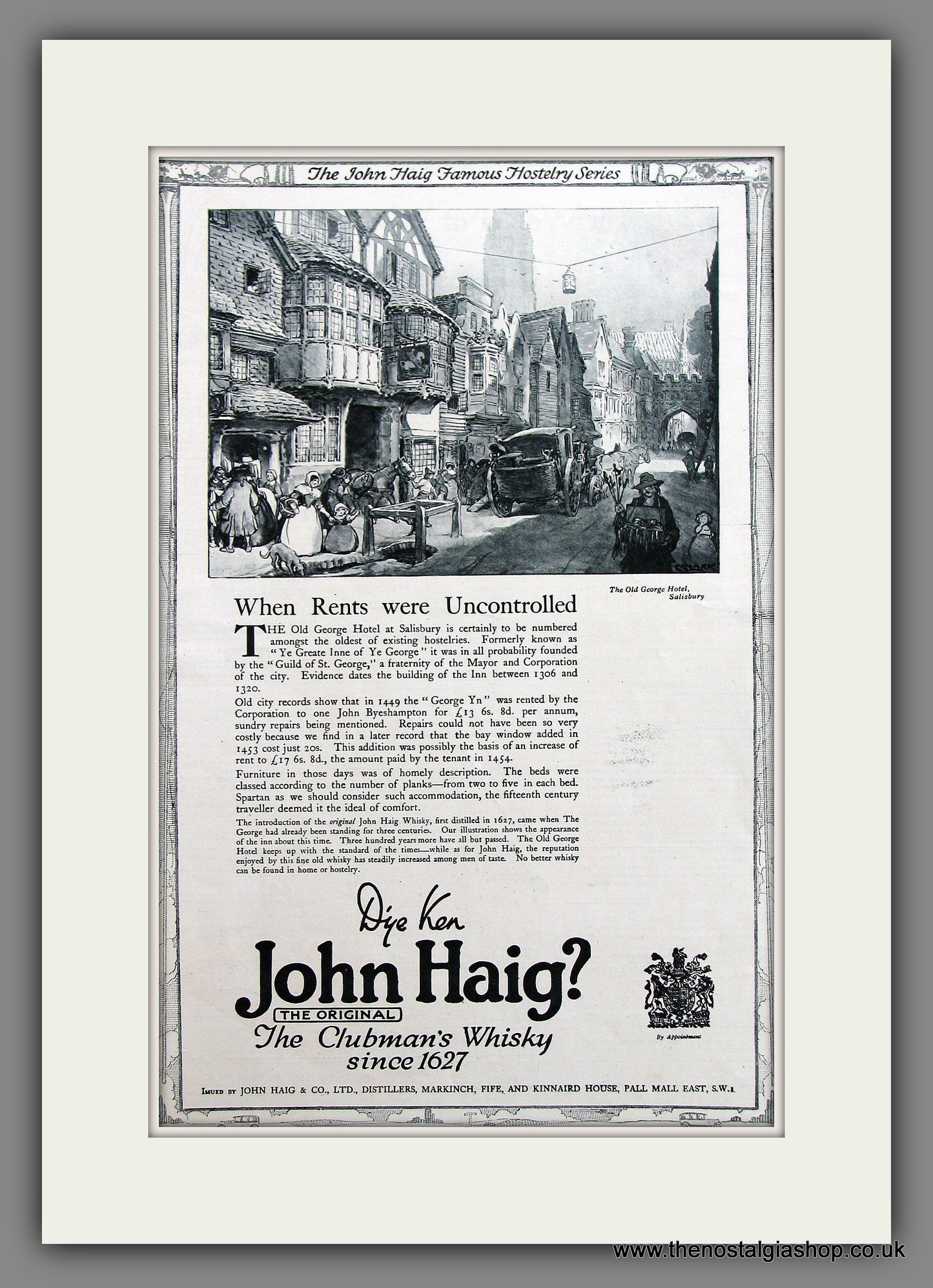 Haig Whisky. Original Advert 1923 (ref AD300078)