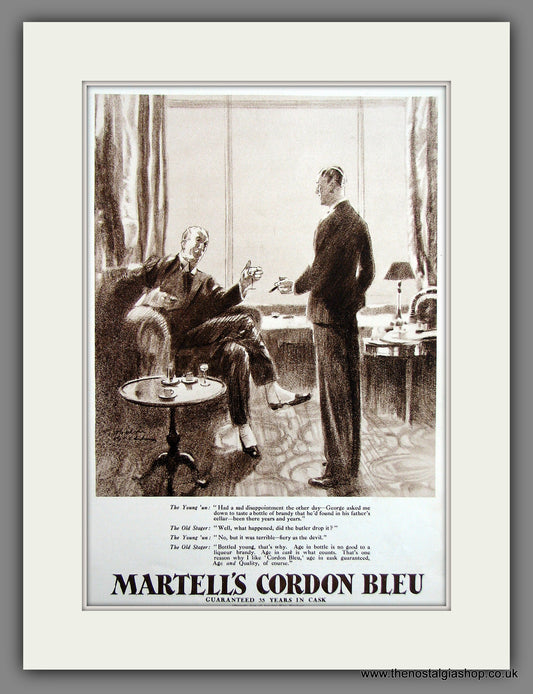 Martell's Cordon Bleu. Brandy. Original Advert 1930 (ref AD300079)