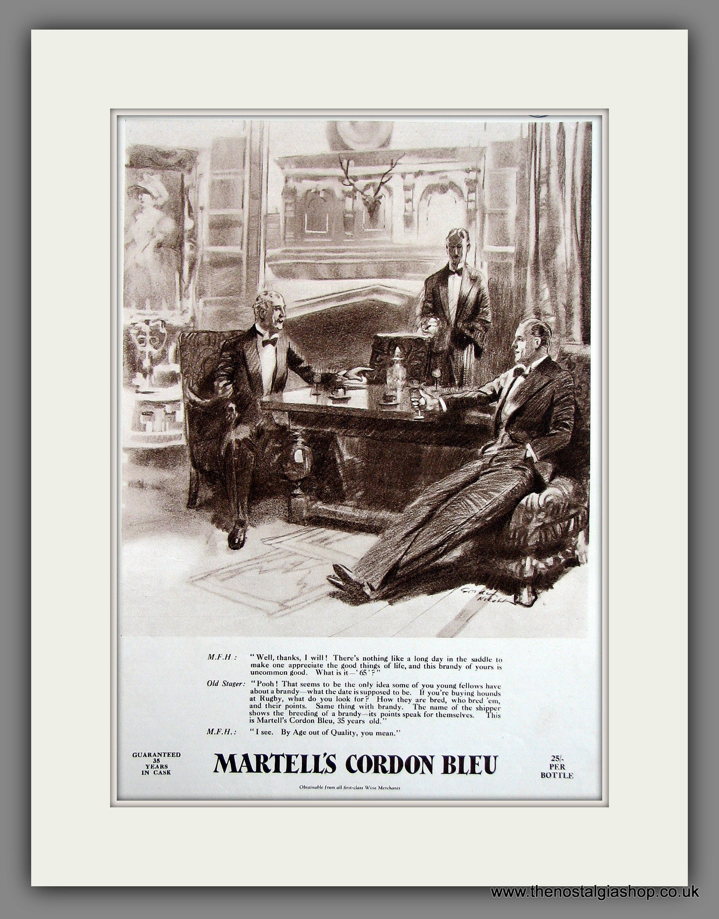 Martell's Cordon Bleu. Brandy. Original Advert 1930 (ref AD300080)