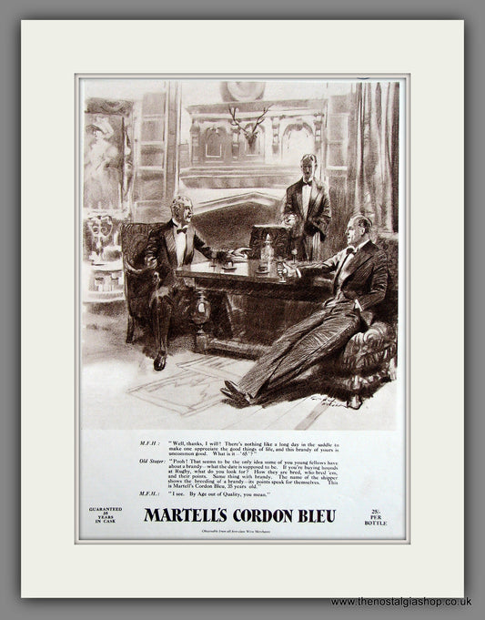 Martell's Cordon Bleu. Brandy. Original Advert 1930 (ref AD300080)