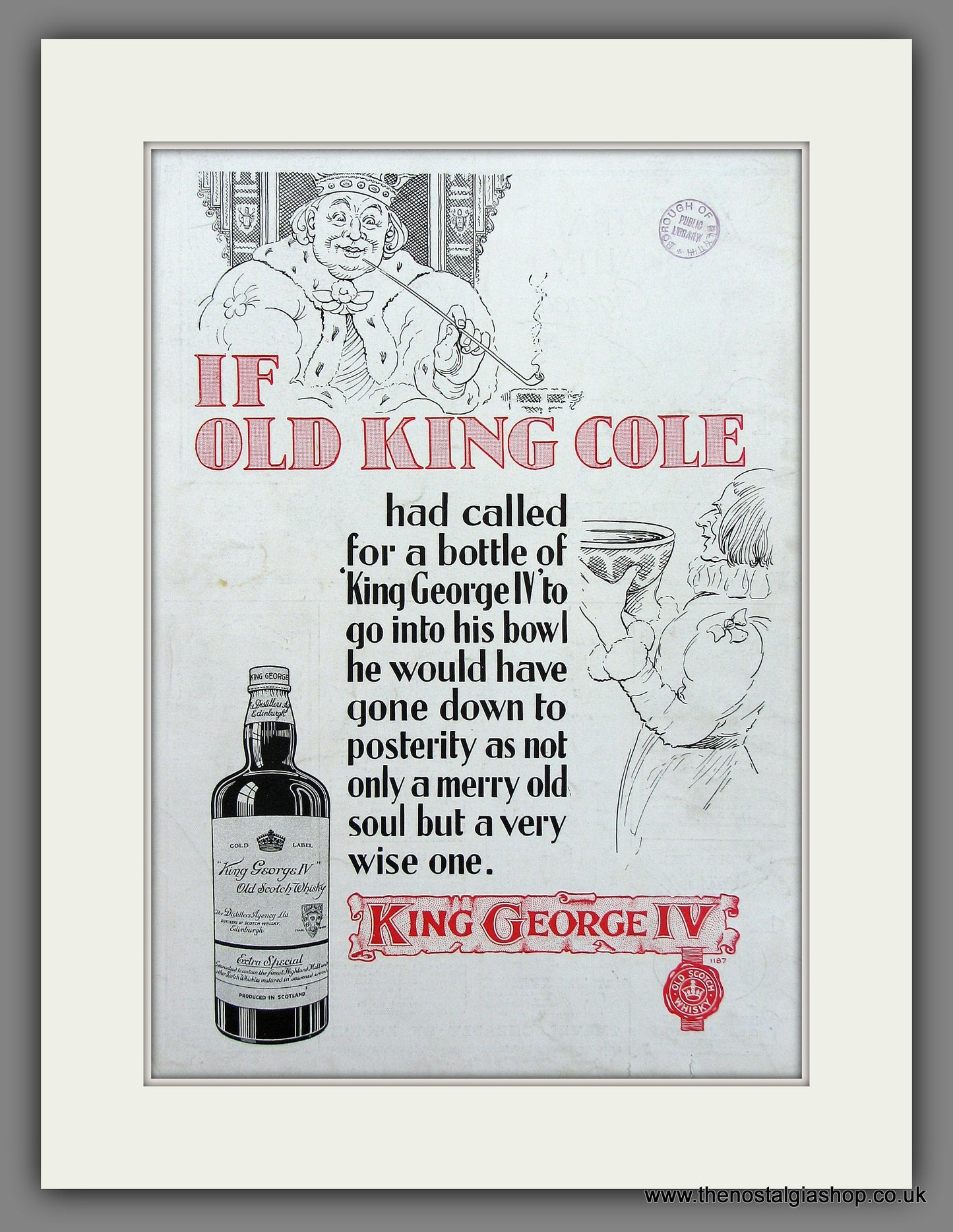 King George IV Old Scotch Whisky Original Advert 1931 (ref AD300085)