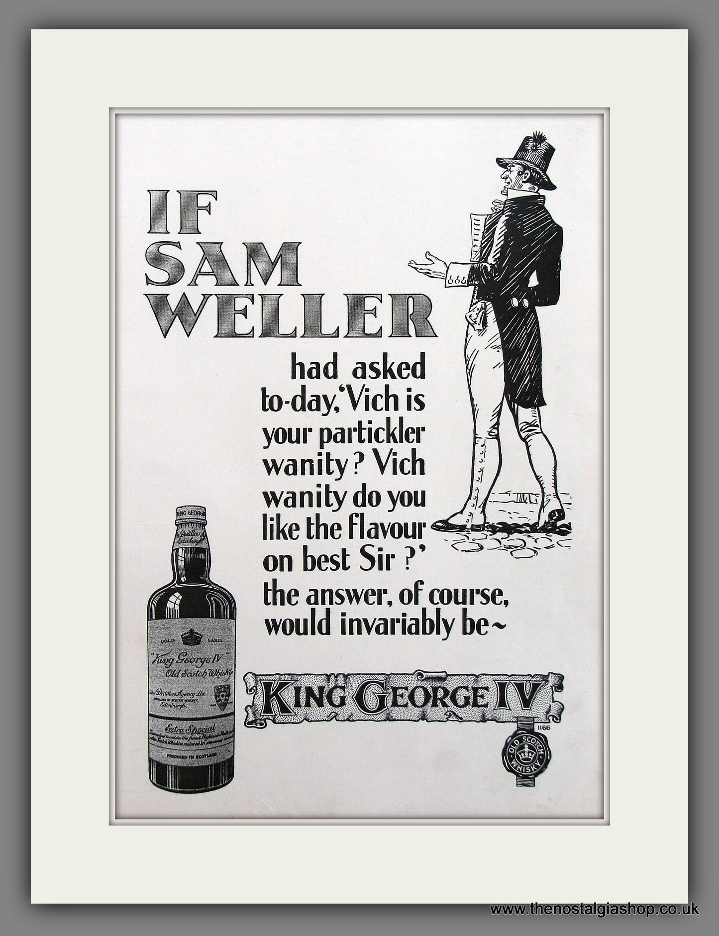 King George IV Old Scotch Whisky Original Advert 1931 (ref AD300086)