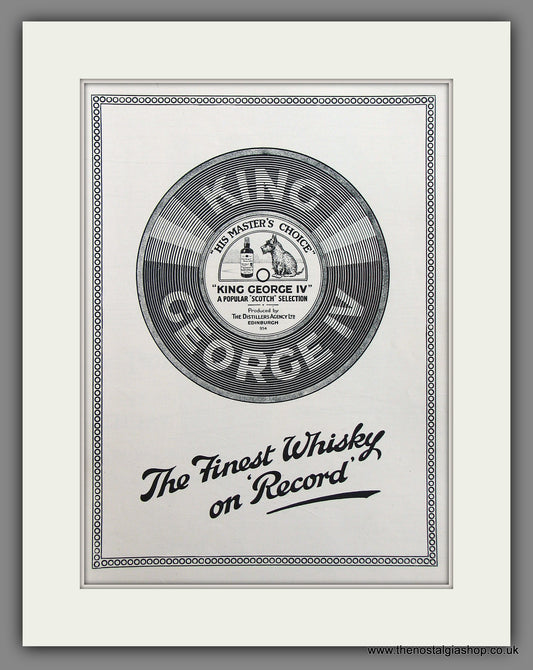 King George IV Old Scotch Whisky Original Advert 1930 (ref AD300089)