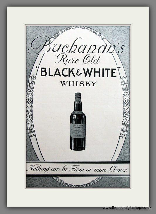 Black & White Scotch Whisky. Original Advert 1923 (ref AD300102)