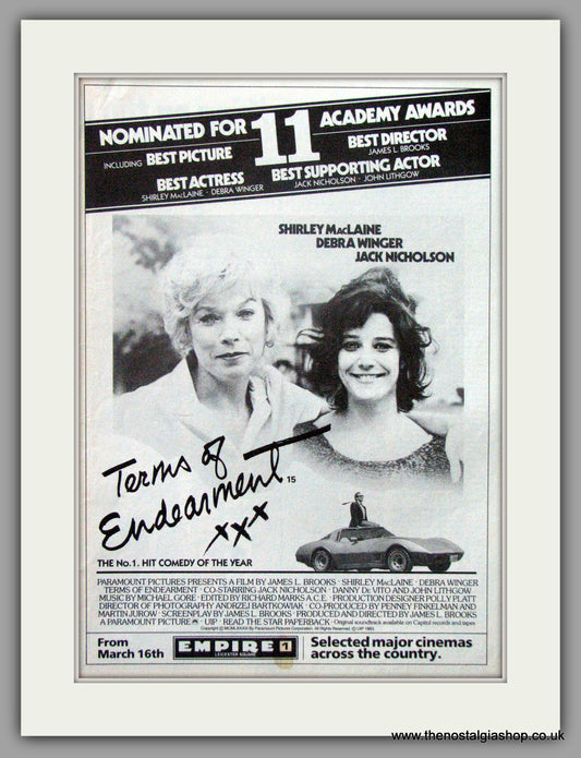 Terms Of Endearment. Original Advert 1984 (ref AD51798)