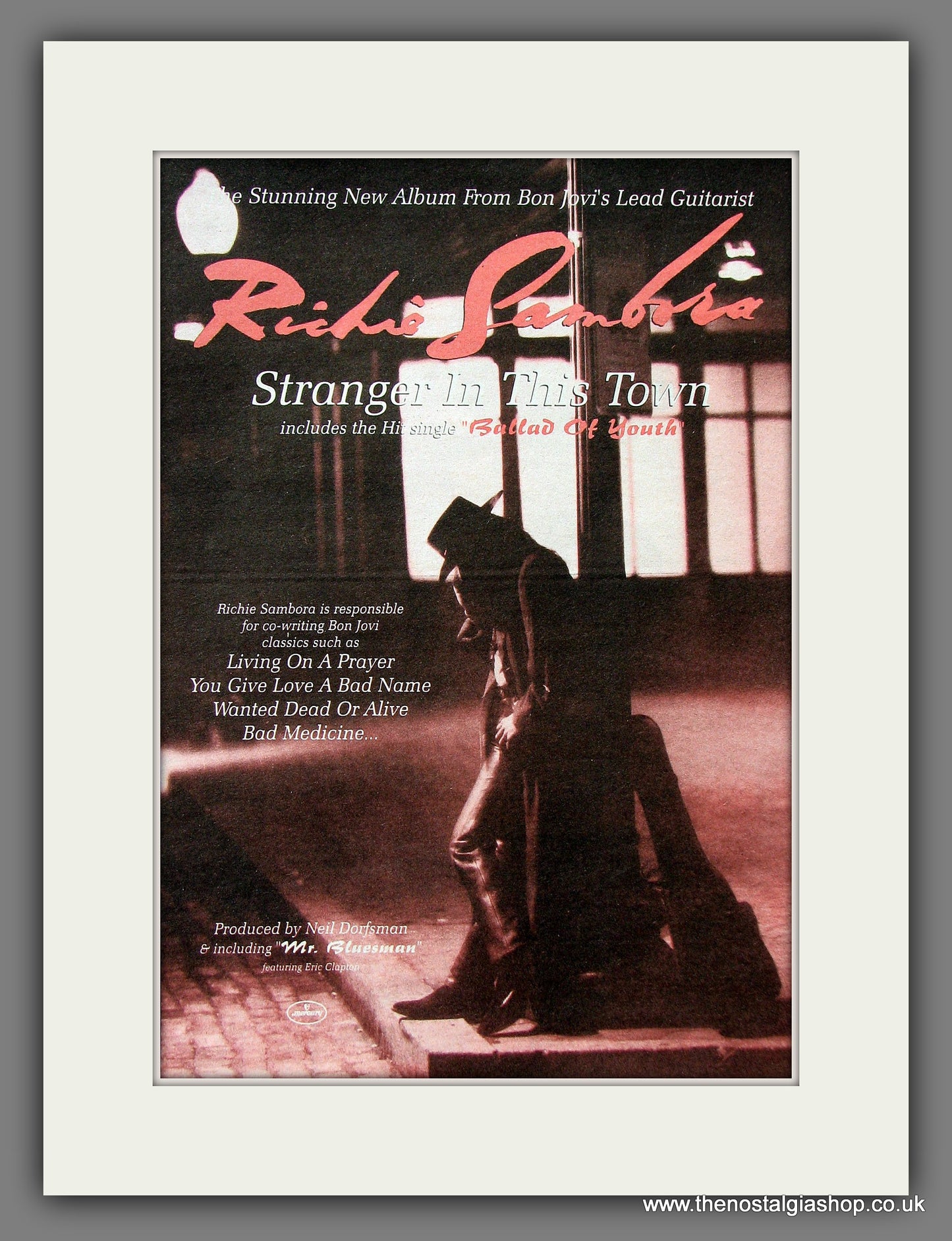 Richie Sambora, Stranger In This Town. 1991  Original Advert (ref AD55811)