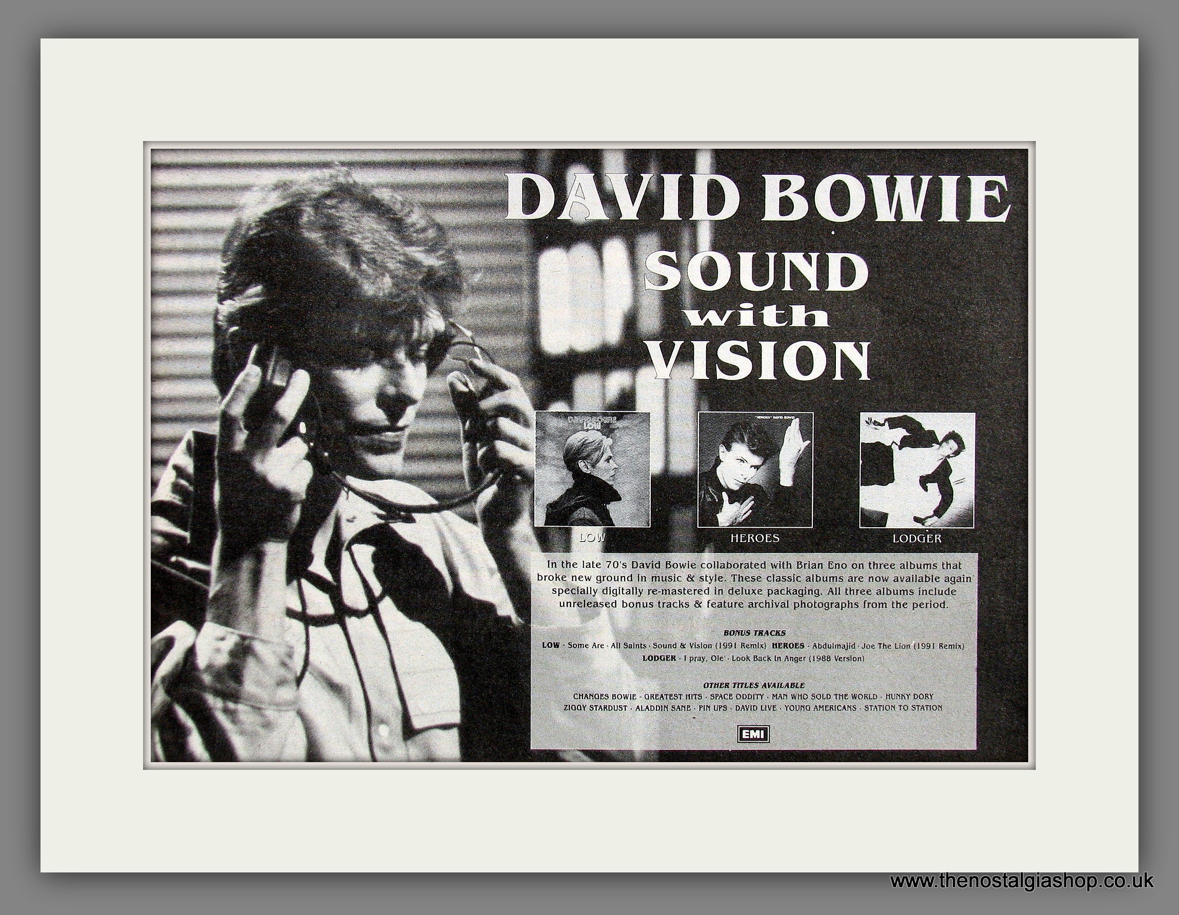 デビッド ボウイ 1990コンサート パンフレット David Bowie 1990 Sound+Vision Tourパンフレット Concert Bord