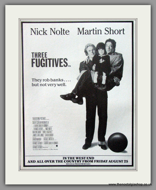 Three Fugitives. Original Advert 1989 (ref AD51805)