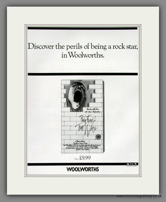 Pink Floyd. The Wall, Now on Video. Original Music Advert 1989 (ref AD55792)
