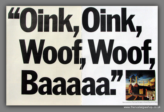 Pink Floyd. Animals. Original Music Advert 1977 (ref AD55799)