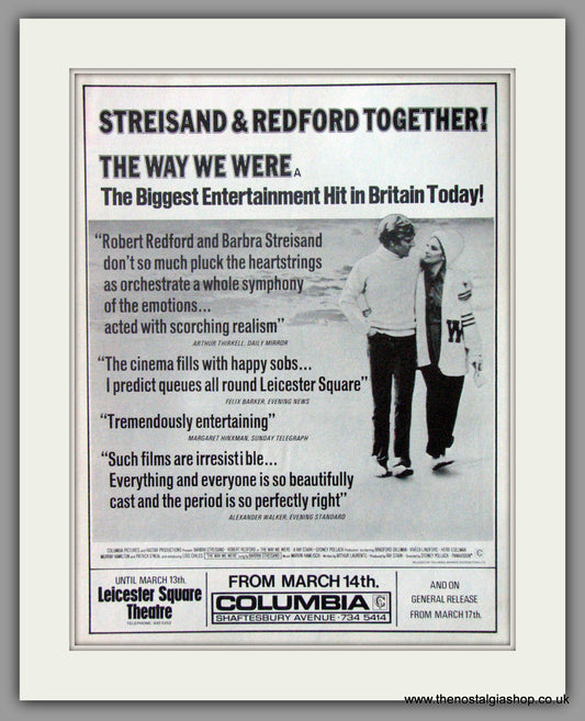 Streisand & Redford Together. Original Advert 1974  (ref AD51883)