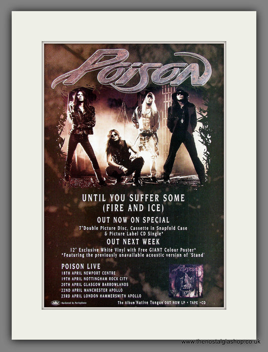 Poison. Until You Suffer Some. 1993 Original Advert (ref AD55766)