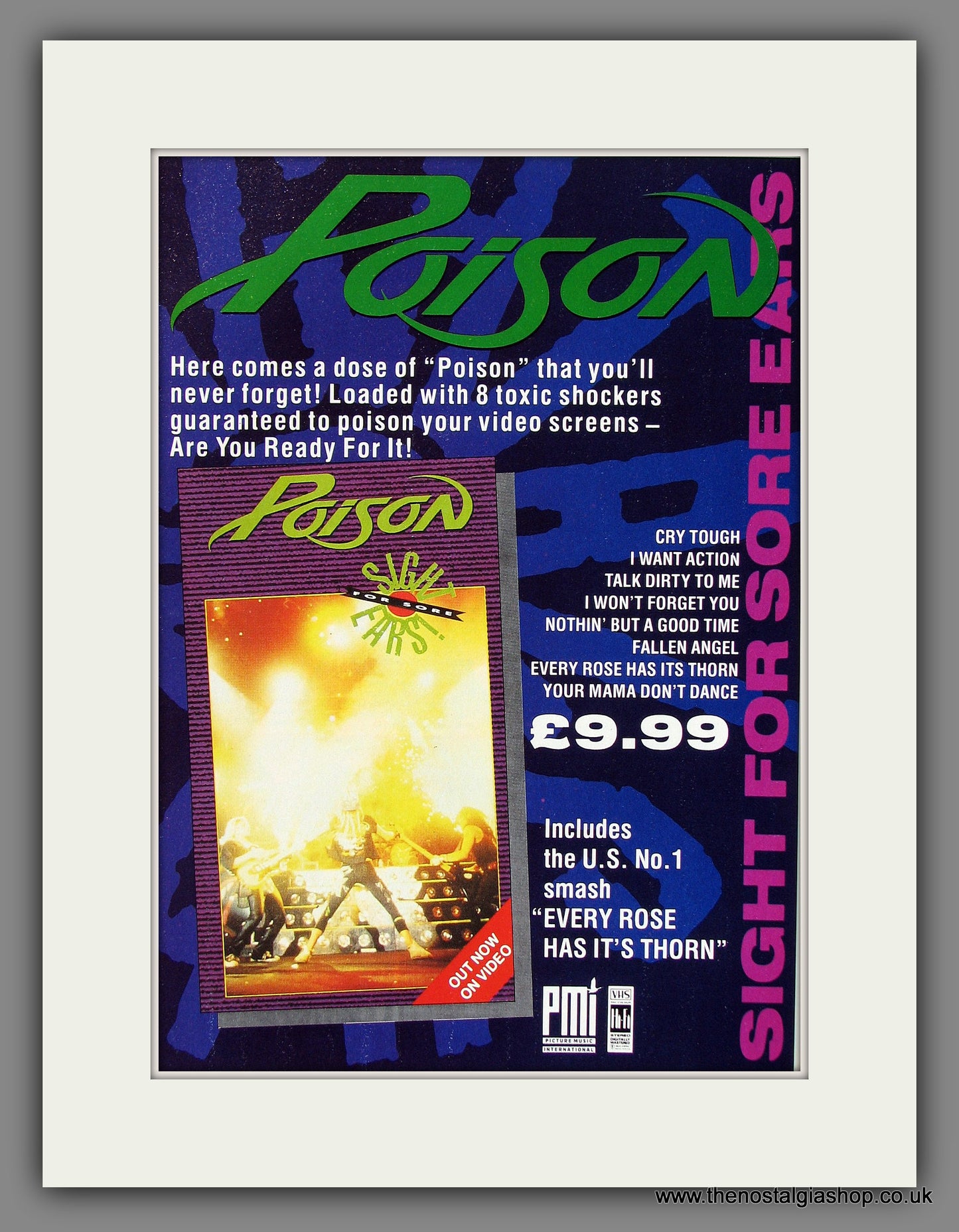 Poison. Sight For Sore Ears. 1990 Original Advert (ref AD55768)