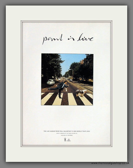 Paul McCartney World Tour Live Album. 1993 Original Advert (ref AD55821)