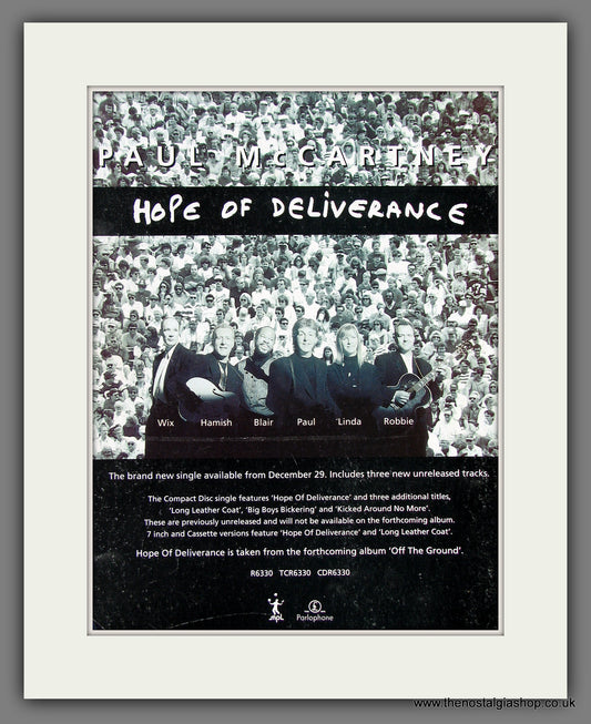 Paul McCartney Hope Of Deliverance. 1993 Original Advert (ref AD55822)
