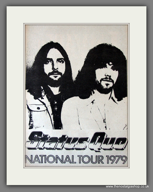 Status Quo National Tour 1979 Vintage Double Advert (ref AD13317)