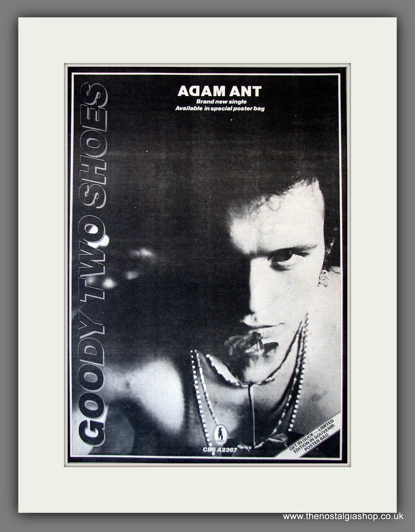 Adam And The Ants. Goody Two Shoes. Original Advert 1982 (ref AD13306)