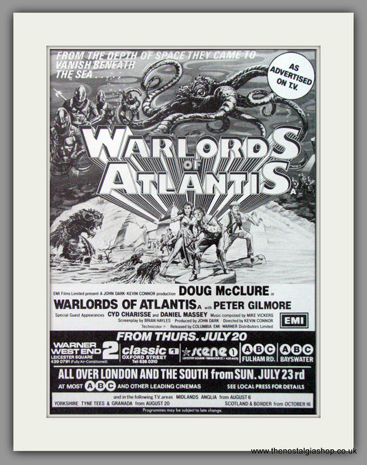 War Lords Of Atlantis. Original Advert 1978 (ref AD52277)
