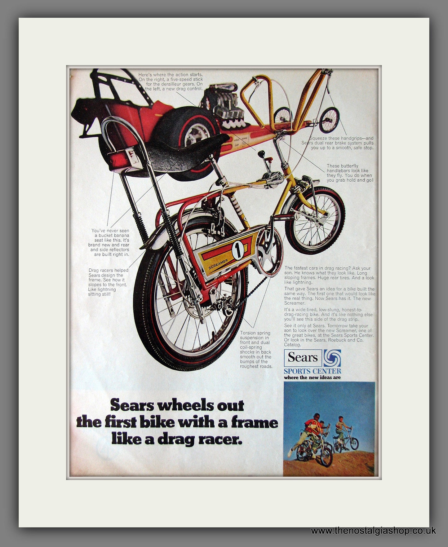 Sears Screamer Cycle. Original Advert 1969 (ref AD300140)