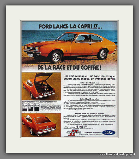 Ford Capri Mk II. Original French Advert 1974 (ref AD300141)