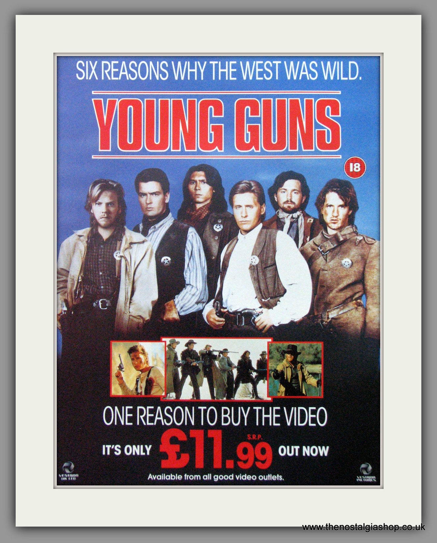 Young Guns. Original Advert 1990 (ref AD52321)