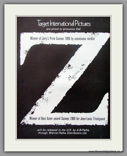 Z. Original Advert 1970 (ref AD52326)