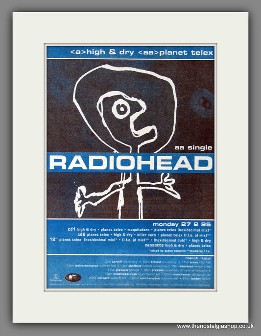 Radiohead. High And Dry. 1995 Original Advert (ref AD55916)