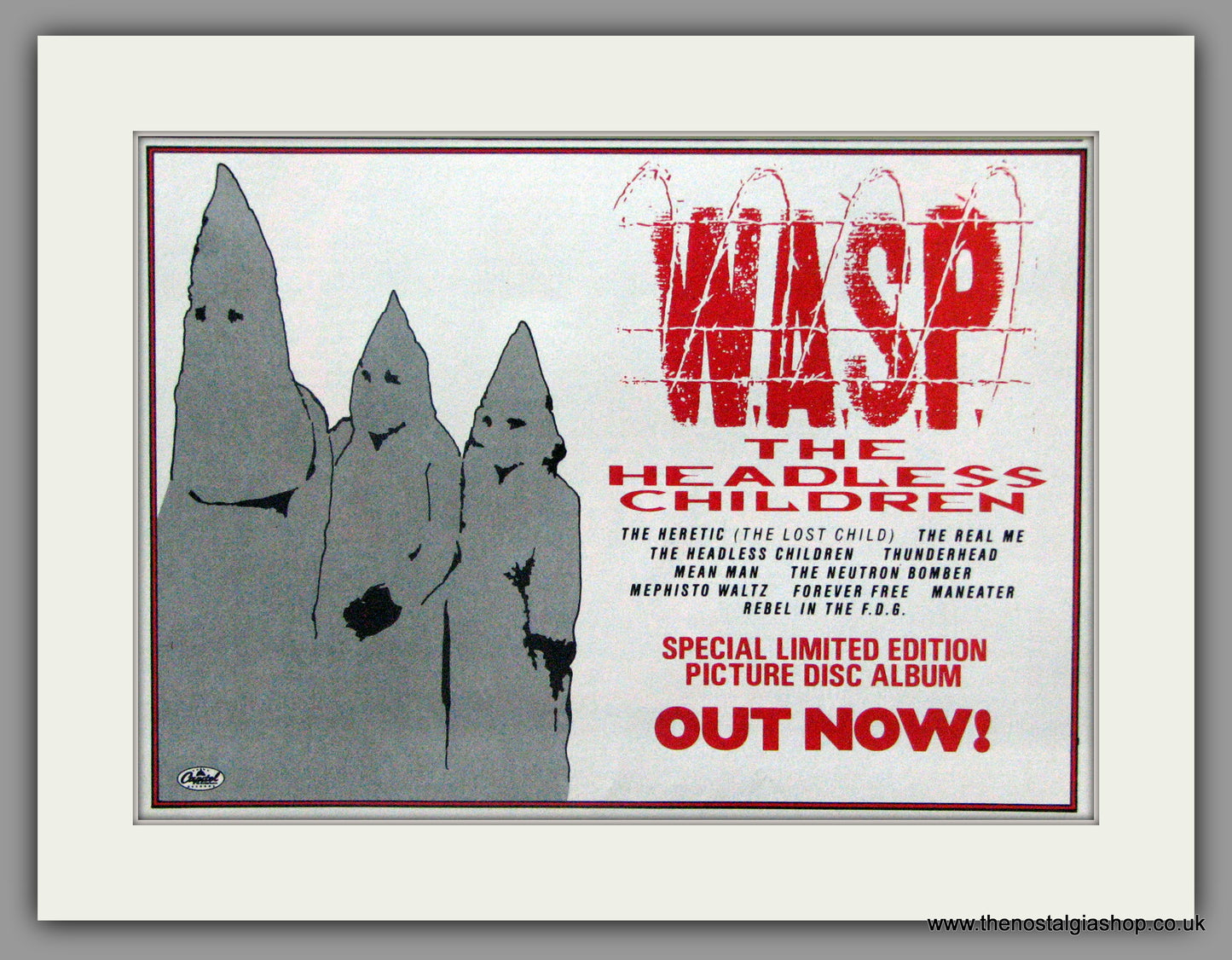 WASP. Headless Children. 1989 Original Advert (ref AD50977)