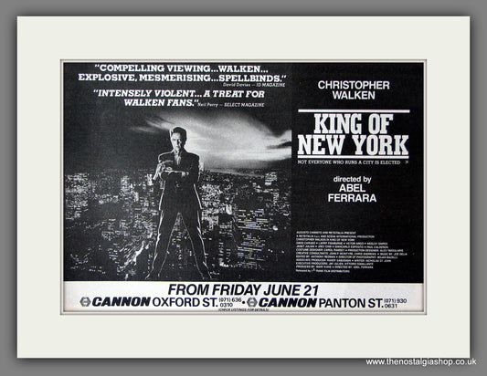 King Of New York. Original Advert 1991 (ref AD55953)