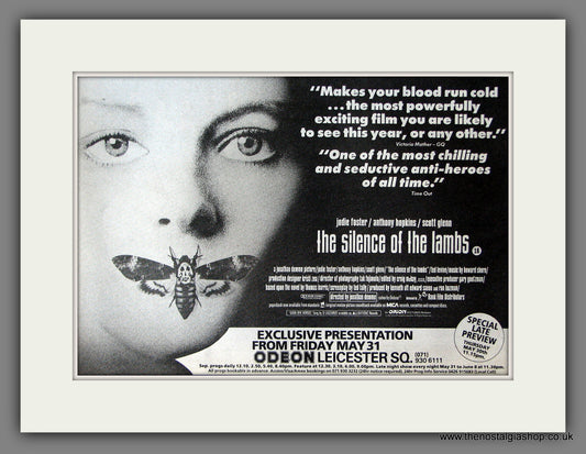Silence Of The Lambs. Original Advert 1991 (ref AD55938)