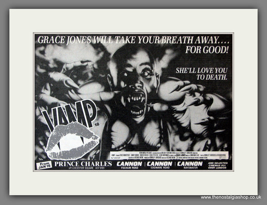 Vamp. Grace Jones. Original Advert 1986 (ref AD55947)
