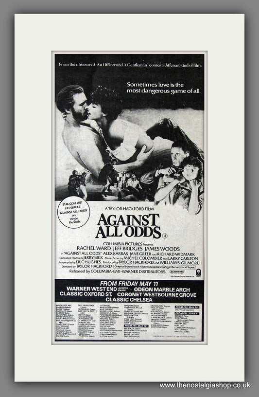 Against All Odds. Rachel Ward. Original Advert 1984 (ref AD55948)