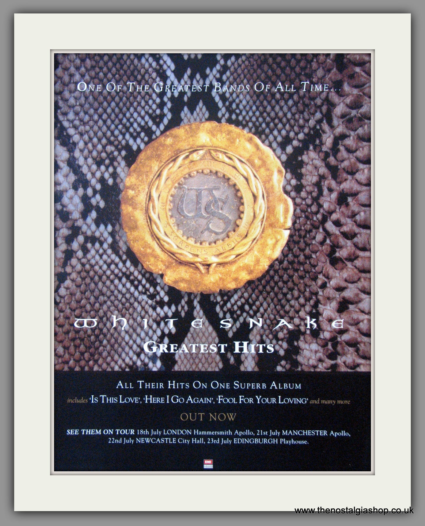Whitesnake. Greatest Hits. 1994 Original Advert (ref AD50996)
