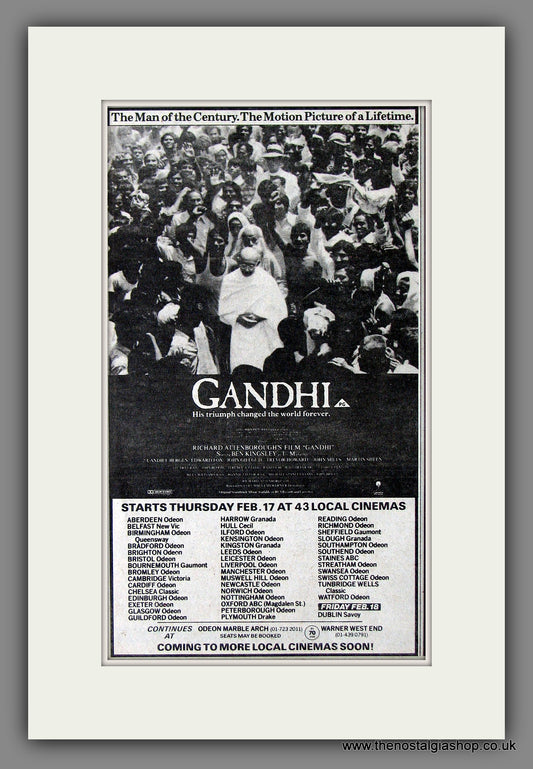 Gandhi. Ben Kingsley. Original Advert 1983 (ref AD55949)