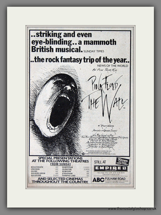 Pink Floyd. The Wall. Original Advert 1982 (ref AD55950)