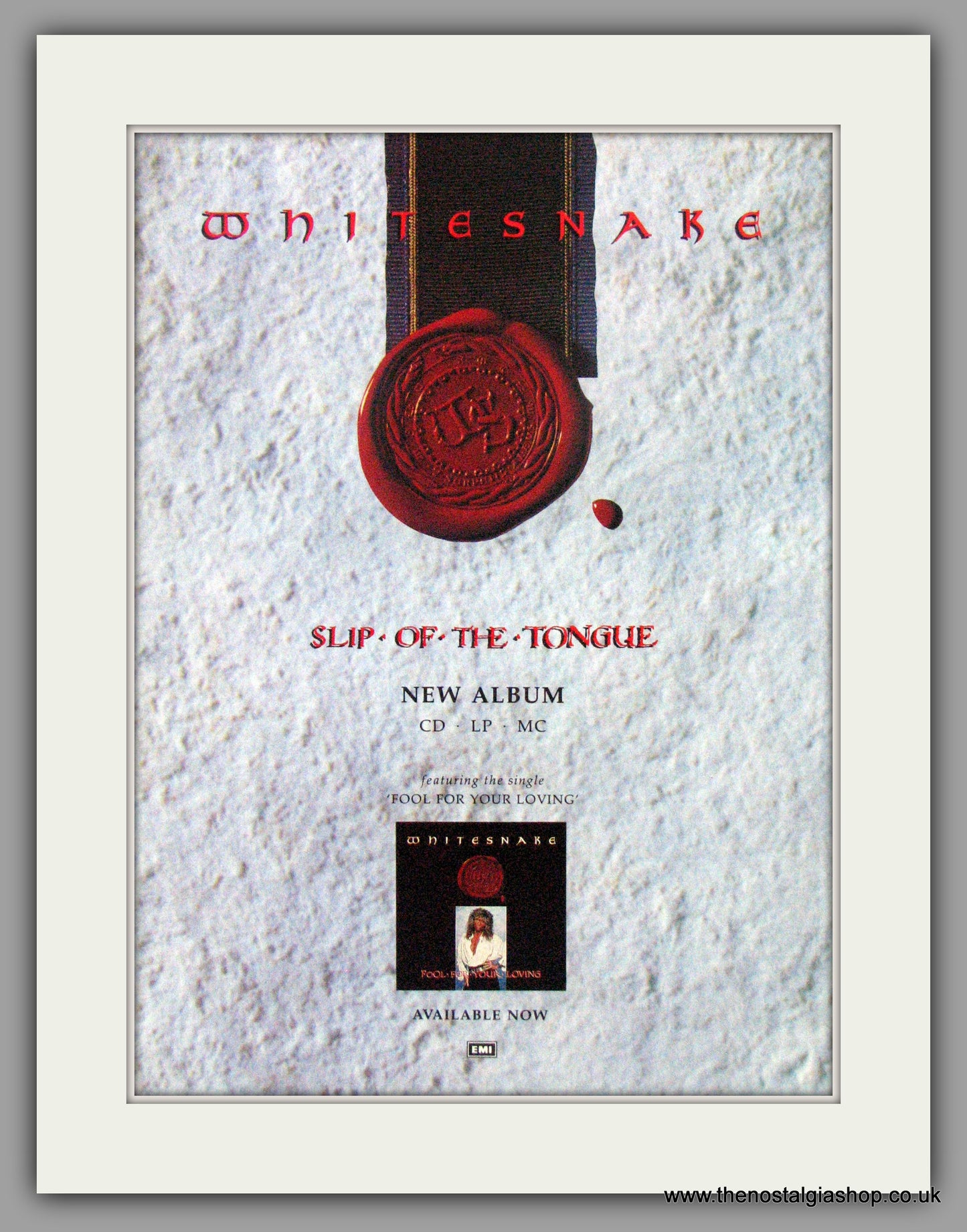 Whitesnake. Slip Of The Tongue. 1989 Original Advert (ref AD50999)