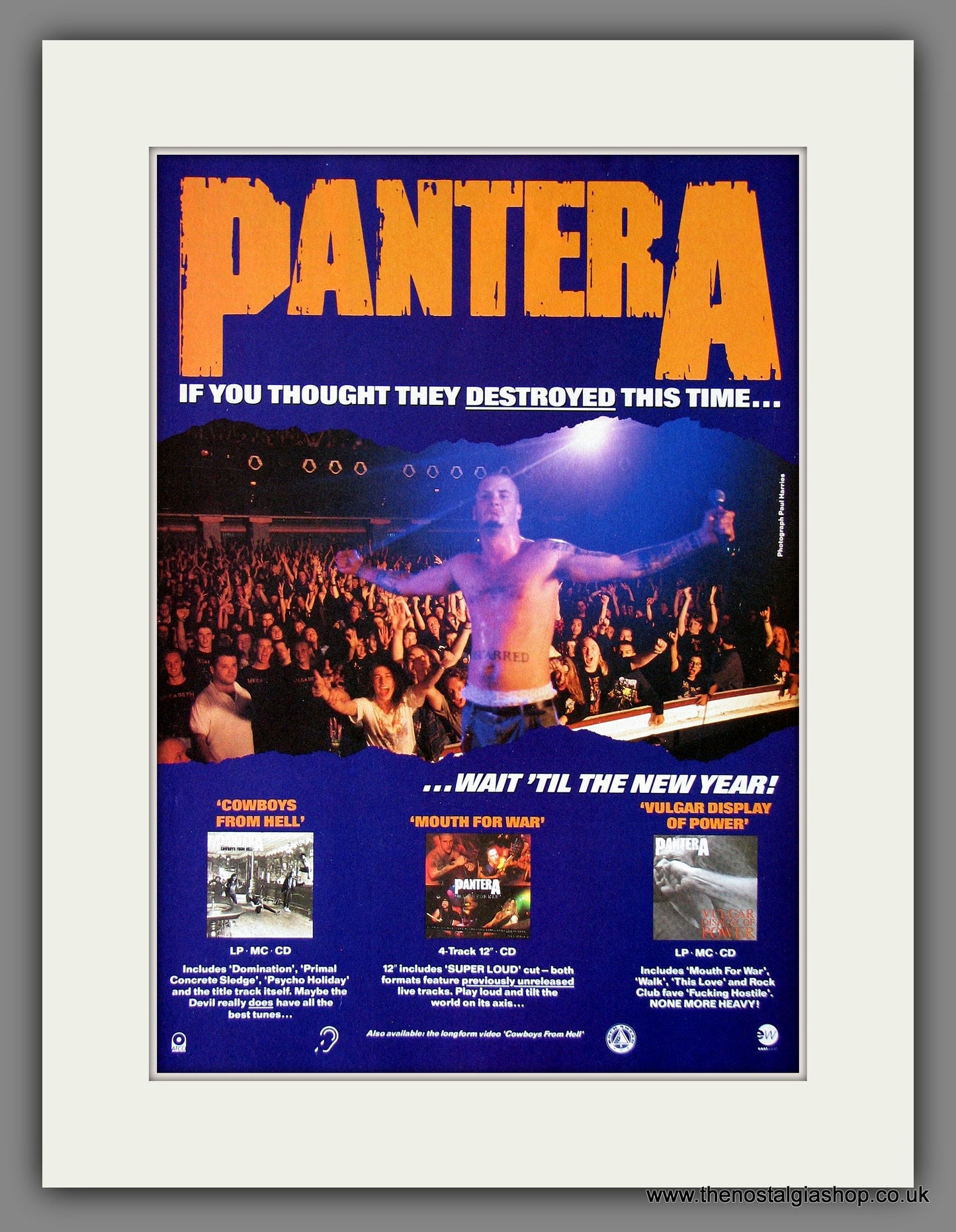 Pantera. Destroying. 1992 Original Advert (ref AD55844)