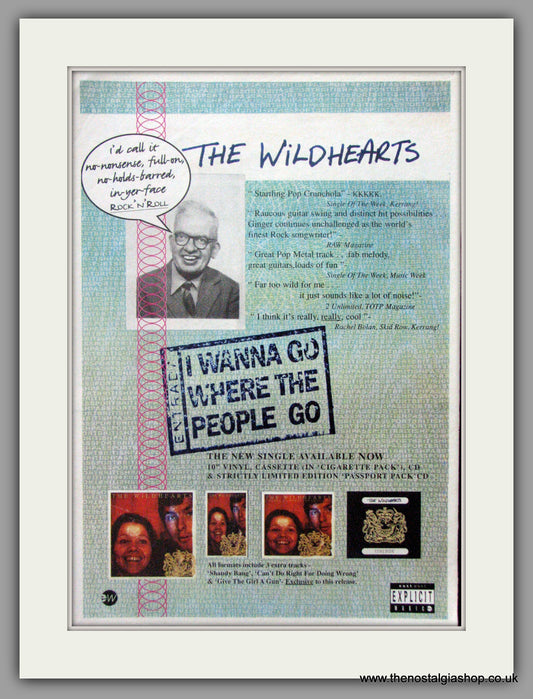 Wildhearts. I Wanna Go Where The People Go. 1995 Original Advert (ref AD51004)