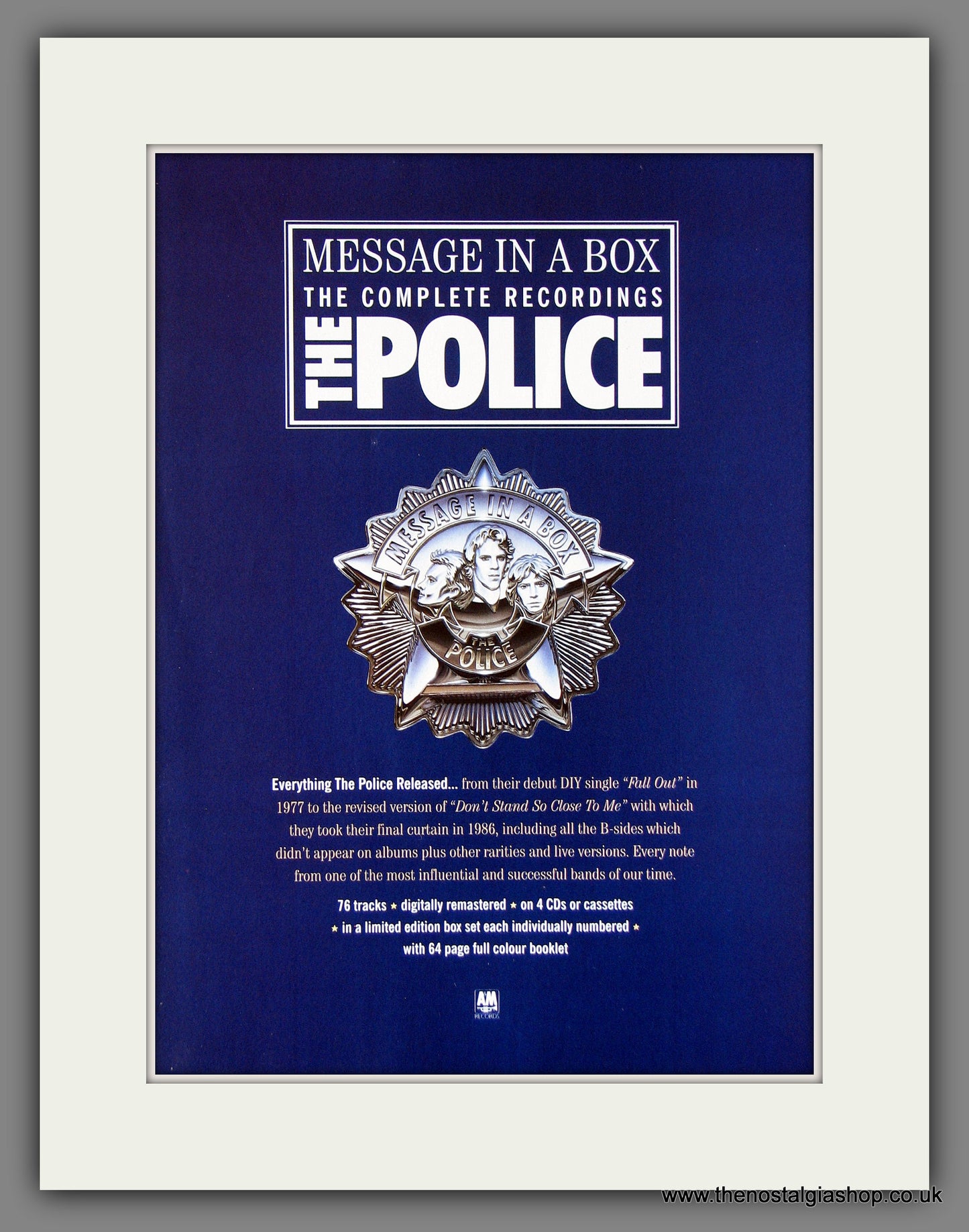 Police (The) Message In A Box. 1993 Original Advert (ref AD55848)