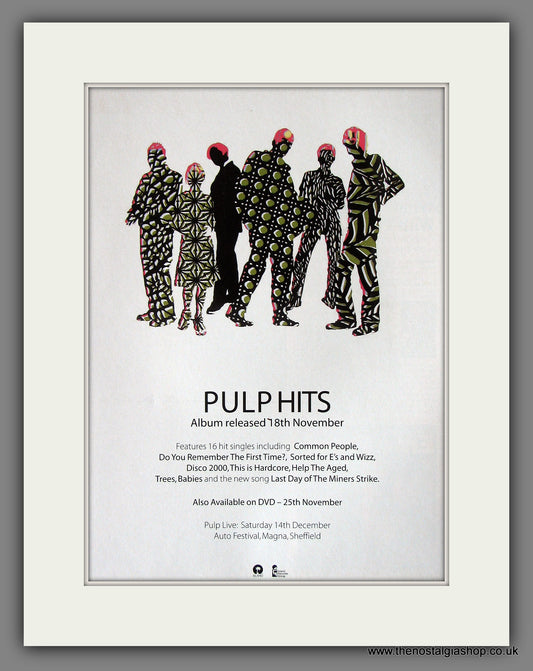Pulp Hits. 2002 Original Advert (ref AD55859)