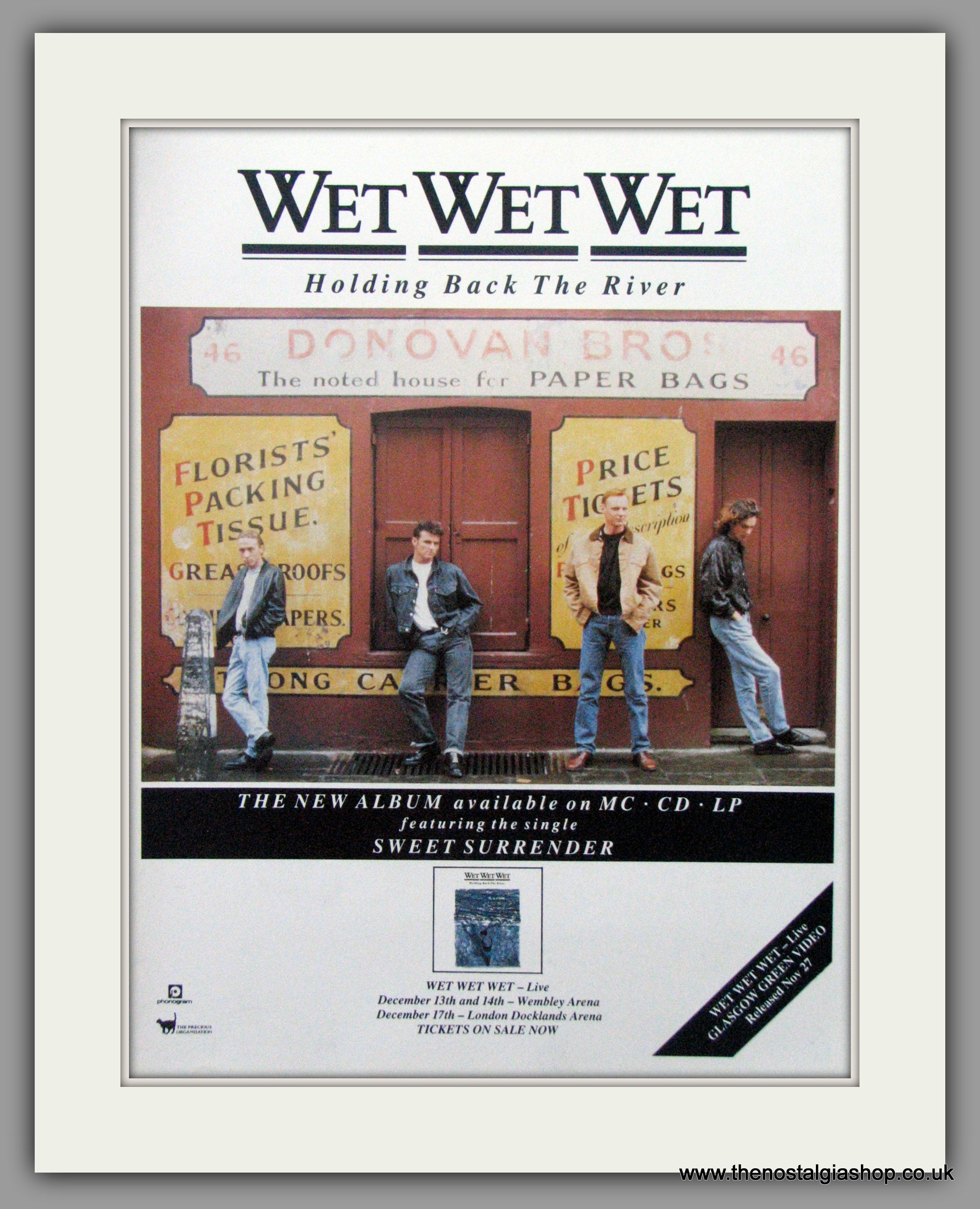 Wet Wet Wet Holding Back The River 1989 Original Advert ref AD51032 Wet Wet Wet Holding Back The River 1989 Original Advert ref AD51032