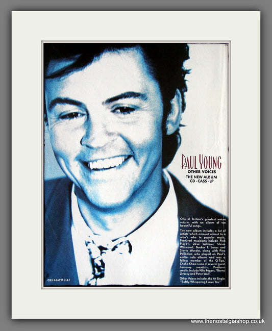 Paul Young. Other Voices. 1990 Original Advert (ref AD55871)