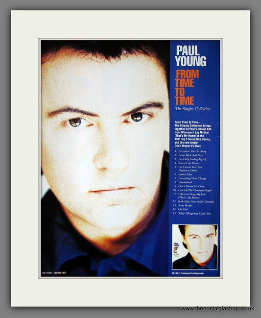 Paul Young. From Time To Time. 1991 Original Advert (ref AD55874)