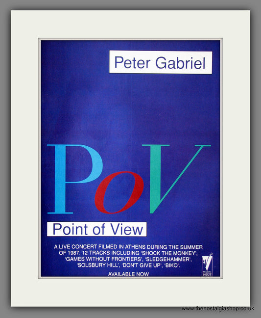 Peter Gabriel. Point Of View. 1991 Original Advert (ref AD55890)