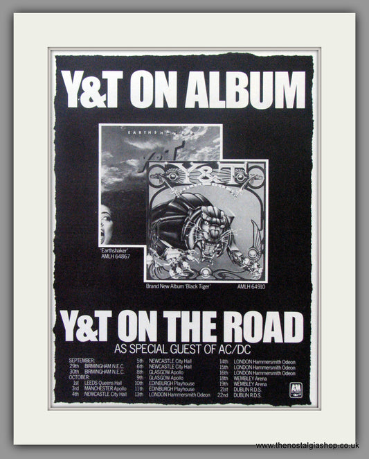 Y & T On The Road With AC DC. 1982 Original Advert (ref AD51505)